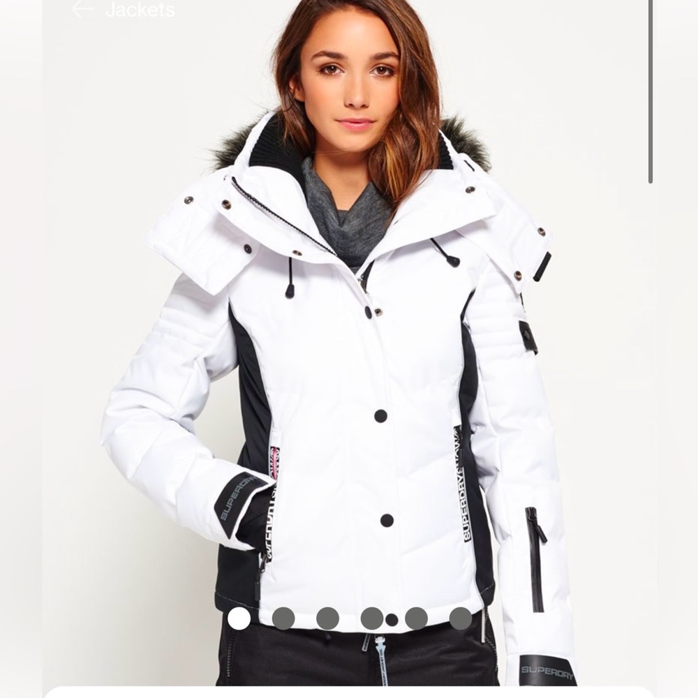 Superdry Snow Puffer Jacket Coat - White